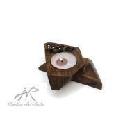 NikibarsNatureArt Abstract wooden candle holder, hand carved wooden candleholder