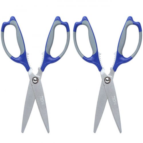  Nikken NIKKEN 76487 Cutlery Shears Heavy Duty Stainless Steel Kitchen Scissors, Blue, Set of 2