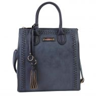 Nikky Top Handle Blue Tote Bag, Spacious Compartment, Decorative Tassel Travel Shoulder Bag