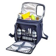 Nikkycozie Navy Blue Picnic Rucksack Cooler Insulated Picnic Basket Set Backpack with Settings Place