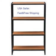 Nikkycozie Metal 4-Shelf Multipurpose Bookcase Modern Studio Collection Display Stand BookShelf