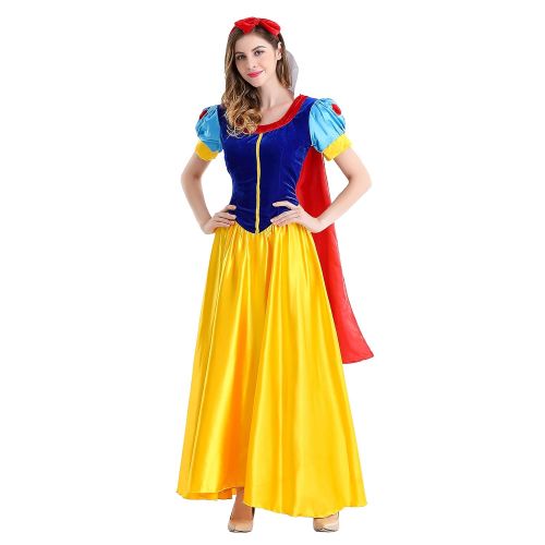  NikoNi Womens Princess Costume Dress Snow White Princess Costume with Headband