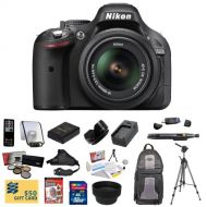 Nikon D5200 Digital SLR Camera & 18-55mm G VR DX AF-S Zoom Lens (Black) With 32GB Memory Card, Reader, EN-EL14 Battery, Charger, 5 PC Filter, Remote, Nikon Case, Tripod, DVD, $50 G