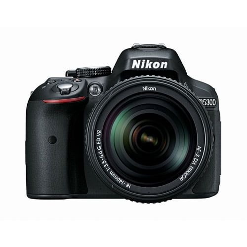  Nikon Black D5300 DSLR Camera Kit with 24.2 Megapixels and 18-140mm VR Lens Included