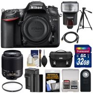 Nikon D7200 Wi-Fi Digital SLR Camera Body with 55-200mm DX AF-S Lens + 32GB Card + Battery & Charger + Case + Tripod + Flash + Kit