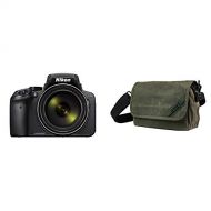 Nikon COOLPIX P900 Digital Camera with 83x Optical Zoom and Built-In Wi-Fi(Black) With Domke Heritage Shoulder Bag Camera Case, Green (700-52M)