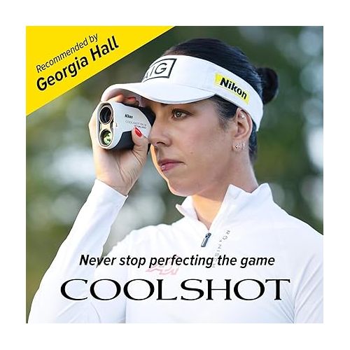 Nikon COOLSHOT 50i Golf Rangefinder (16760) Bundle with 3 Extra CR2 Batteries and a Cleaning Cloth - Waterproof, Magnetic, Flagstick Lock On Technology with Slope Adjustment - Mens Golf Accesories