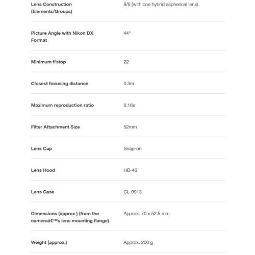  [아마존베스트]Nikon AF-S DX NIKKOR 35mm f/1.8G Lens with Auto Focus for Nikon DSLR Cameras