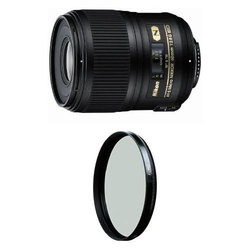  [아마존베스트]Nikon 60mm f/2.8G ED Auto Focus-S Micro-Nikkor Lens for Nikon DSLR Cameras w/ B+W 62mm HTC Kaesemann Circular Polarizer