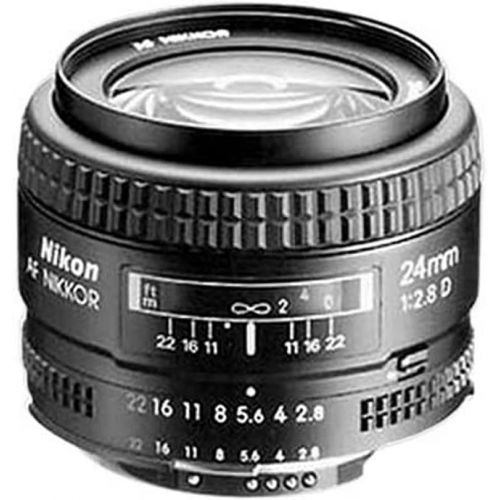  Nikon AF FX NIKKOR 24mm f/2.8D Fixed Zoom Lens with Auto Focus for Nikon DSLR Cameras - White Box (New)