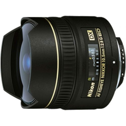  Nikon AF DX NIKKOR 10.5mm f/2.8G ED Fixed Zoom Fisheye Lens with Auto Focus for Nikon DSLR Cameras