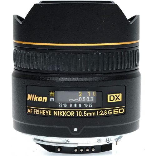  Nikon AF DX NIKKOR 10.5mm f/2.8G ED Fixed Zoom Fisheye Lens with Auto Focus for Nikon DSLR Cameras