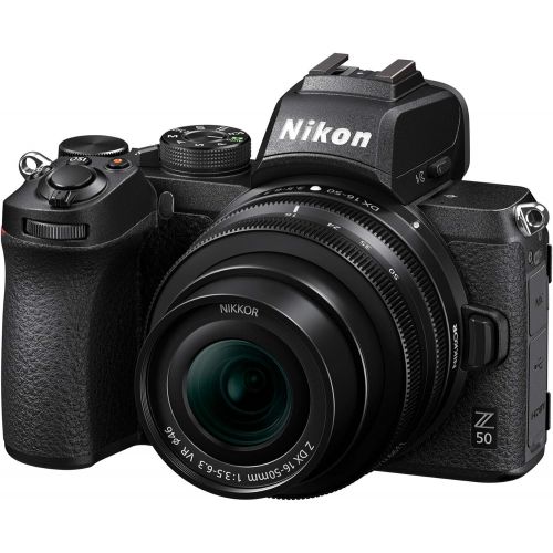  Nikon Z 50 DX-Format Mirrorless Camera with NIKKOR Z 16-50mm Lens, Nikon Mount Adapter, 64GB Card and Accessory Bundle (3 Items)