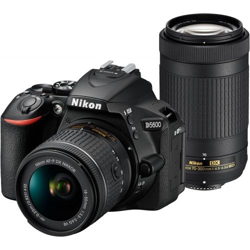  Nikon D5600 Wi-Fi Digital SLR Camera with 18-55mm VR & 70-300mm DX AF-P Lenses with 32GB Card + Backpack + Flash + Tripod + Kit