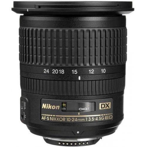  Nikon AF-S DX NIKKOR 10-24mm f/3.5-4.5G ED Zoom Lens with Auto Focus for Nikon DSLR Cameras