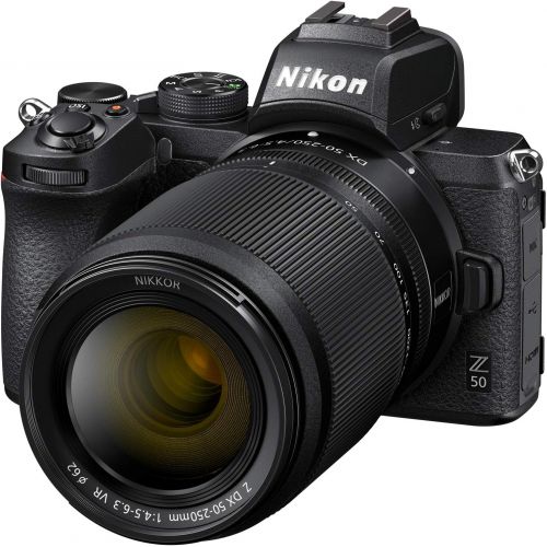  Nikon Z50 Mirrorless Camera Body 4K UHD DX-Format 2 Lens Kit NIKKOR Z DX 16-50mm F3.5-6.3 VR + Z DX 50-250mm F4.5-6.3 VR Bundle Deco Gear Backpack + Photo Video LED + Filters + Sof