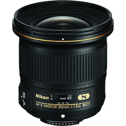  Nikon AF-S FX NIKKOR 20mm f/1.8G ED Fixed Lens with Auto Focus for Nikon DSLR Cameras