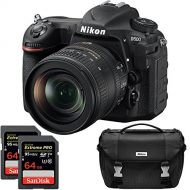 Nikon D500 20.9 MP CMOS DX Format Digital SLR Camera with 16-80mm VR Lens Kit, Dual Lexar 64GB 1000x SDXC Memory Card and Bag