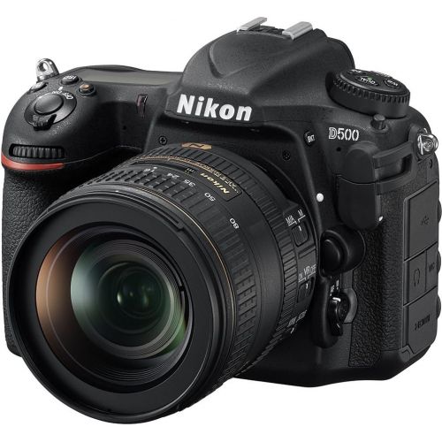  Nikon D500 20.9 MP CMOS DX Format Digital SLR Camera with 16-80mm VR Lens Kit, Dual Lexar 64GB 1000x SDXC Memory Card and Bag