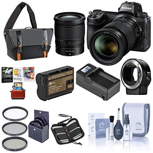  Nikon Z6 FX-Format Mirrorless Camera with NIKKOR Z 24-70mm f/4 S Lens - Bundle with Camera Case, 72mm Filter Kit, Spare Battery, Charger, Cleaning Kit, Memory Wallet, Mac Software