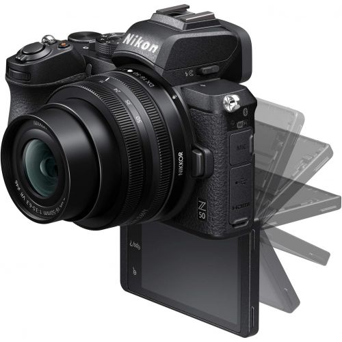  Nikon Z50 Mirrorless Camera Body 4K UHD DX-Format 2 Lens Kit NIKKOR Z DX 16-50mm F/3.5-6.3 VR + Z DX 50-250mm F/4.5-6.3 VR Bundle with Deco Gear Case + Microphone + Monopod + 64GB