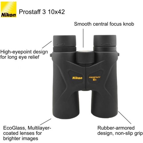  Nikon Prostaff 3S 8x42 Binoculars (16030) Bundle with a Nikon Lens Pen and Lumintrail Cleaning Cloth