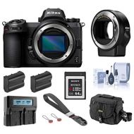 Nikon Z6 FX-Format Mirrorless Digital Camera Body, Complete Bundle with FTZ Mount Adapter, 64GB XQD Card, 2 Extra Battery, Dual Charger and Accessories