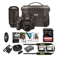 Nikon D7500 DSLR Camera with 18-55mm and 70-300 VR Lenses Kit with 32GB Pro Card and Battery Bundle