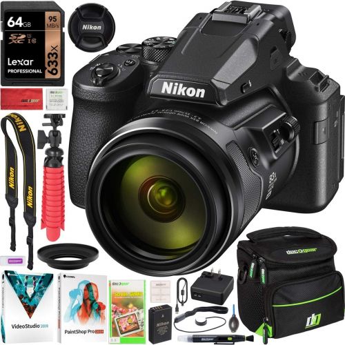  Nikon COOLPIX P950 Compact Digital Camera with 83x Optical Zoom Super Telephoto Lens Bundle Including Deco Gear Gadget Bag Case + Compact Tripod + Photo Video Software Kit and Acce