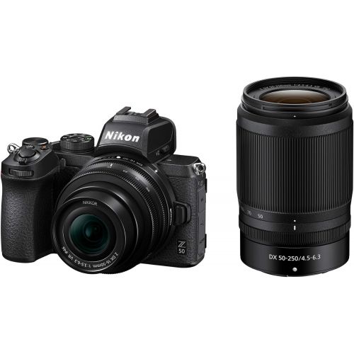  Nikon Z 50 Mirrorless Camera with Z 16-50 & 50-250 VR Lenses and Mount Adapter with 64GB Card and Accessory Bundle (3 Items)