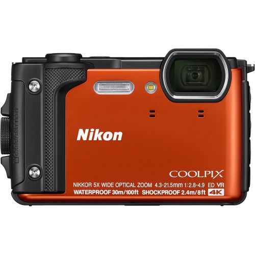  Nikon W300 Waterproof Underwater Digital Camera with TFT LCD, 3, Orange (26524)