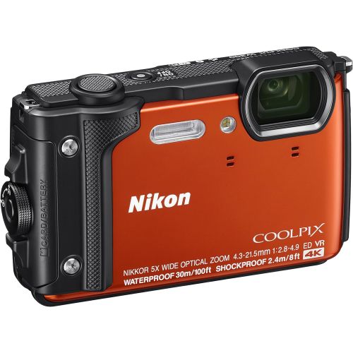  Nikon W300 Waterproof Underwater Digital Camera with TFT LCD, 3, Orange (26524)