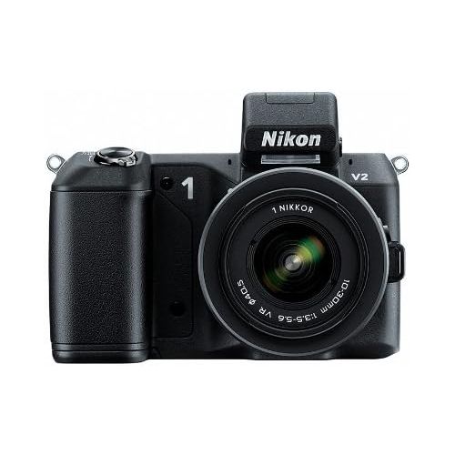  Nikon 1 V2 14.2 MP HD Digital Camera with 10-30mm & 30-110 VR 1 NIKKOR Lens (Black)