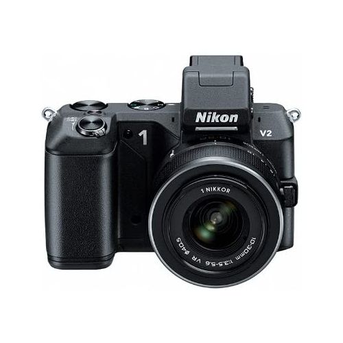  Nikon 1 V2 14.2 MP HD Digital Camera with 10-30mm & 30-110 VR 1 NIKKOR Lens (Black)