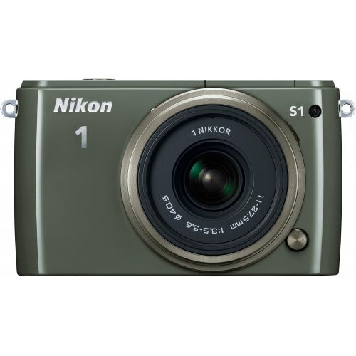  Nikon 1 S1 10.1 MP HD Digital Camera with 11-27.5mm VR 1 NIKKOR Lens (Khaki)