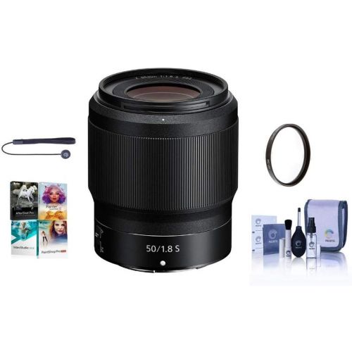  Nikon NIKKOR Z 50mm f/1.8 S Lens for Z Series Mirrorless Cameras = Bundle with 62mm UV Filter, Cleaning Kit, Capleash, Pc Software Package