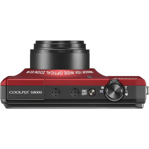  Nikon Coolpix S8000 14.2 MP Digital Camera with 10x Optical Vibration Reduction (VR) Zoom and 3.0-Inch LCD (Red)