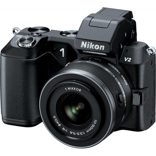  Nikon 1 V2 14.2 MP HD Digital Camera with 10-100mm VR 1 NIKKOR Lens (Black)