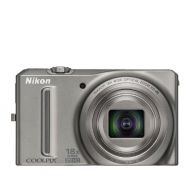 Nikon COOLPIX S9100 12.1 MP CMOS Digital Camera with 18x NIKKOR ED Wide-Angle Optical Zoom Lens and Full HD 1080p Video (Silver)