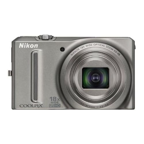  Nikon COOLPIX S9100 12.1 MP CMOS Digital Camera with 18x NIKKOR ED Wide-Angle Optical Zoom Lens and Full HD 1080p Video (Silver)