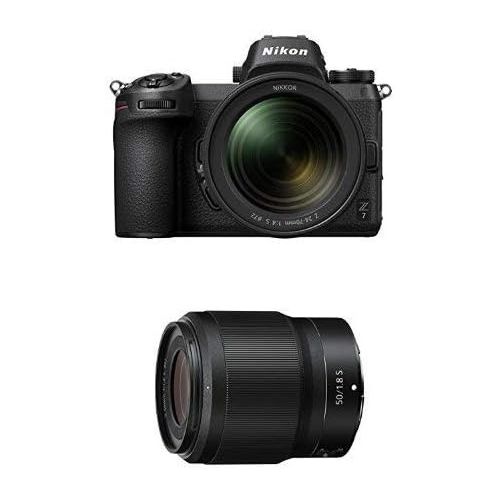  Nikon Z7 FX-Format Mirrorless Camera Body w/NIKKOR Z 24-70mm f/4 S and NIKKOR Z 50mm f/1.8 S