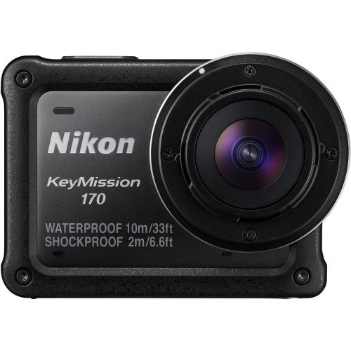  Nikon KeyMission 170 4K Action Camera (26514) + 64GB microSDHC Memory Card + Memory Card Wallet + Deluxe Soft Bag + 12 Inch Flexible Tripod + Deluxe Cleaning Set + USB Card Reader