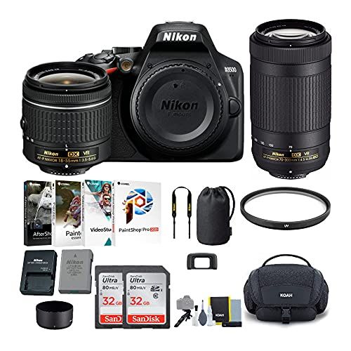  Nikon D3500 DSLR Camera with 18-55mm Lens and 70-300mm VR Lens with 32GB Memory Card and Accessory Bundle (7 Items)