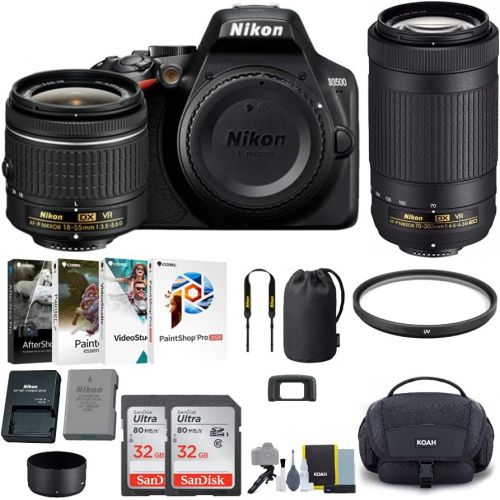  Nikon D3500 DSLR Camera with 18-55mm Lens and 70-300mm VR Lens with 32GB Memory Card and Accessory Bundle (7 Items)