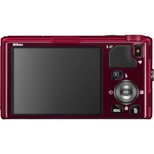  Nikon COOLPIX S9500 Wi-Fi Digital Camera with 22x Zoom and GPS (Red) (OLD MODEL)