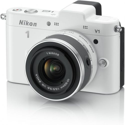  Nikon 1 V1 10.1 MP HD Digital Camera with 10-30mm VR 1 NIKKOR Lens (White)