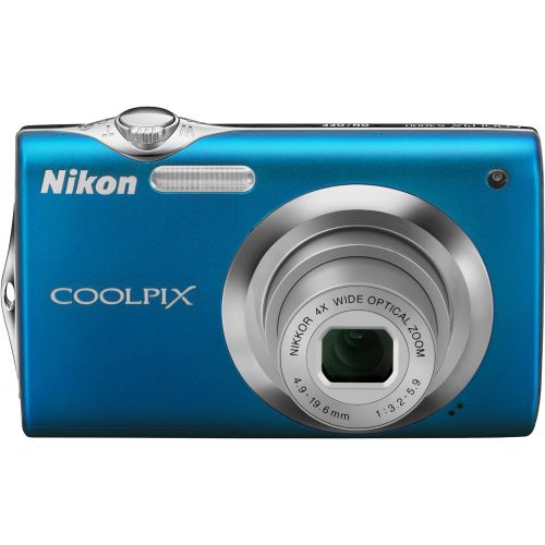  Nikon Coolpix S3000 12 MP Digital Camera with 4x Optical Vibration Reduction (VR) Zoom and 2.7-Inch LCD (Blue) (OLD MODEL)