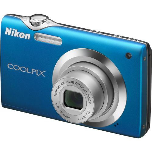  Nikon Coolpix S3000 12 MP Digital Camera with 4x Optical Vibration Reduction (VR) Zoom and 2.7-Inch LCD (Blue) (OLD MODEL)