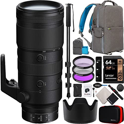  Nikon NIKKOR Z 70-200mm f/2.8 VR S Telephoto Zoom Lens for Z Mount Mirrorless Cameras 20091 Bundle with 77mm Filter Kit + Monopod + Deco Gear Photography Backpack + Photo Video Acc