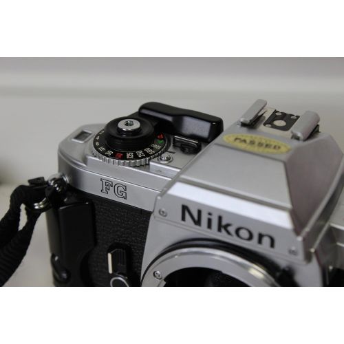  Nikon FG SLR film camera in chrome body